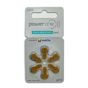 Power One MF Batteries, size 312 (10 cards of 6 batteries)