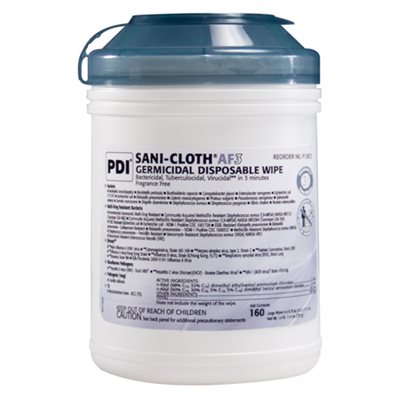 Sani-Cloth AF3 Alcohol-Free Disinfectant Disposable Wipes (160 / canister) Sani-Cloth AF3 Alcohol-Free Disinfectant Disposable Wipes (160 / canister)